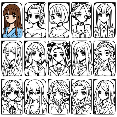 girls that look diffrent anime