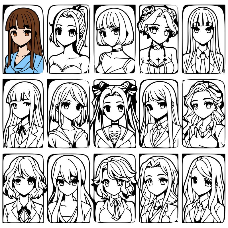 girls that look diffrent anime