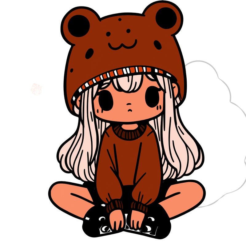 a girl wearing a frog hat and some frog socks