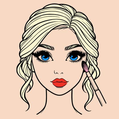 realistic person with makeup