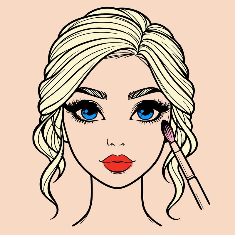 realistic person with makeup