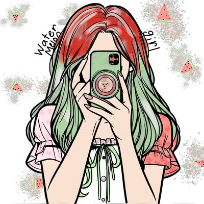 a realistic girl holding her phone taking pictures