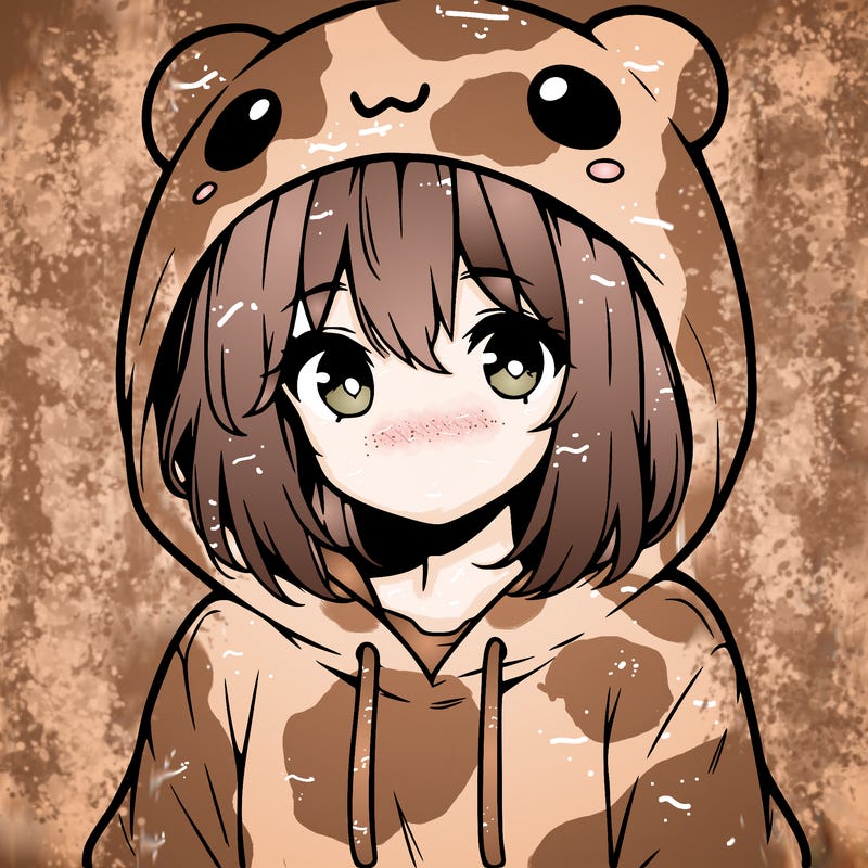 anime cute girl with hoodie