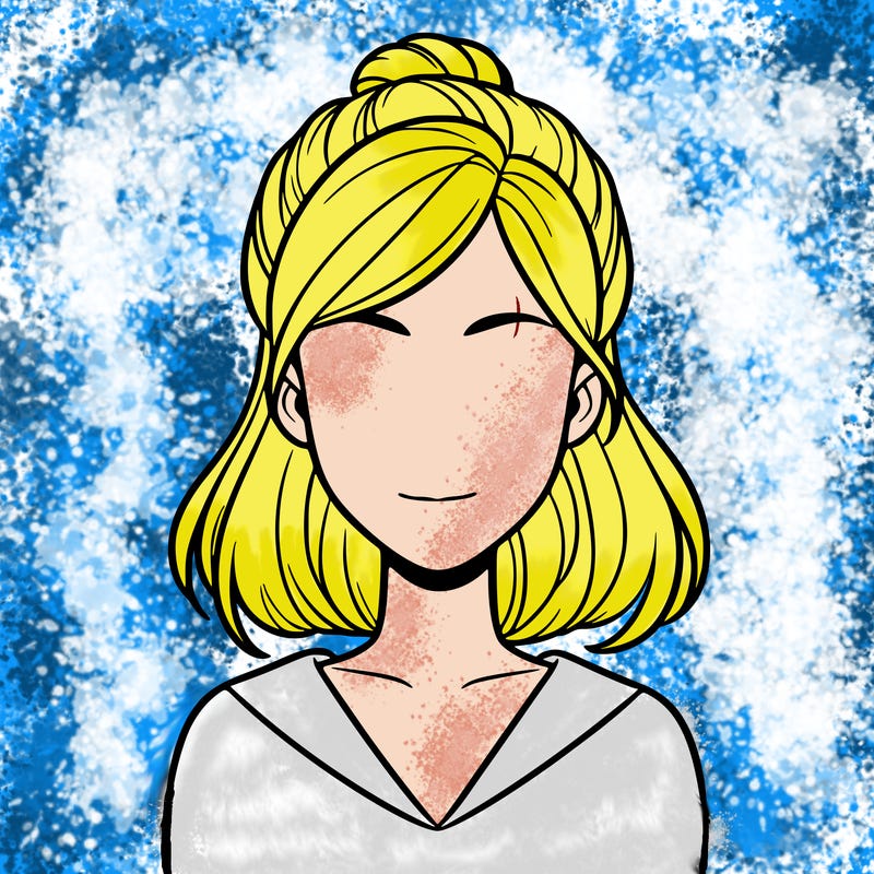 woman with a blank face