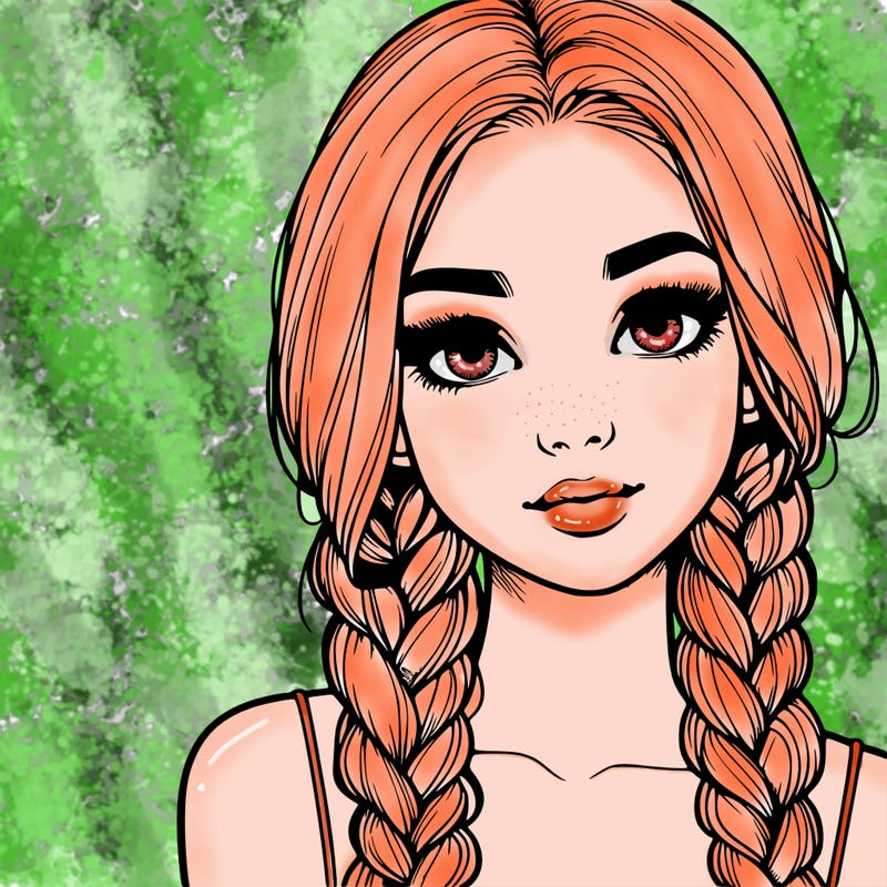realistic girl with braids