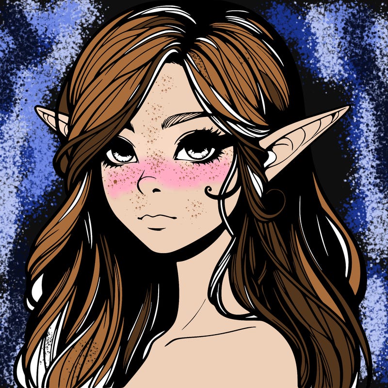 elf girl realistic dark fantasy