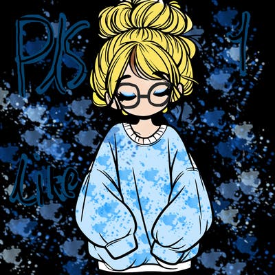 girl with baggy sweatshirt and messy bun