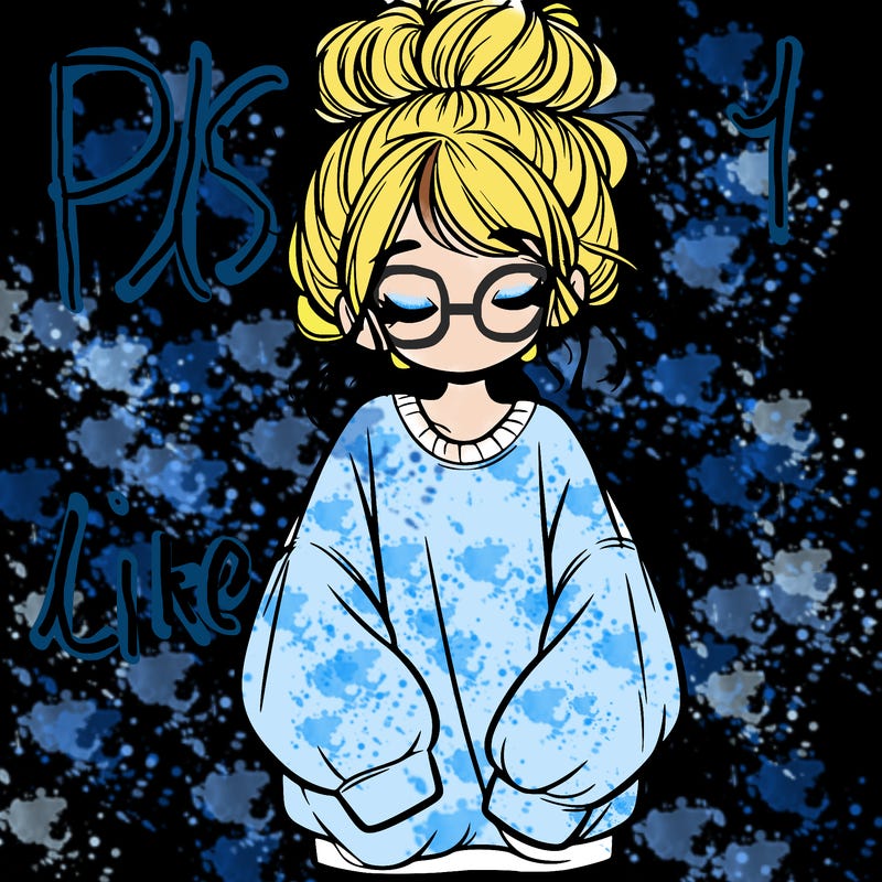 girl with baggy sweatshirt and messy bun