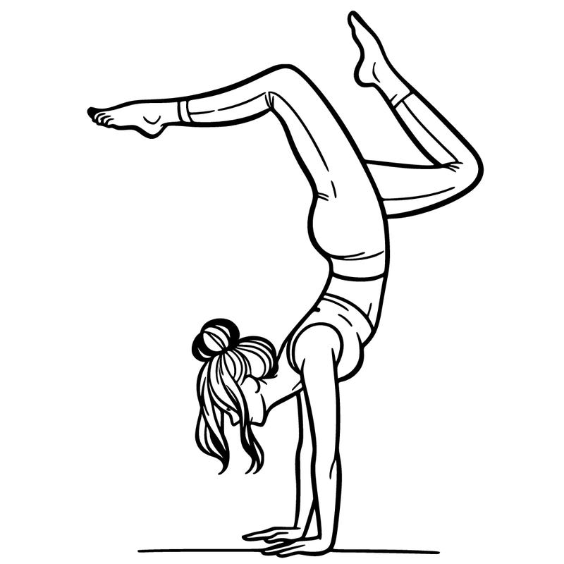 a woman doing a handstand