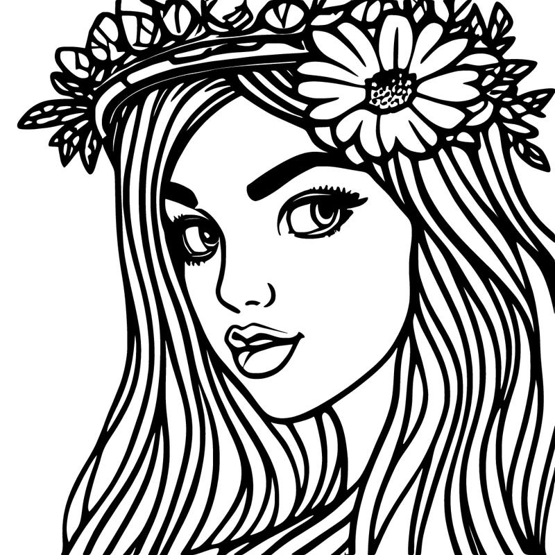girl with flowers crown