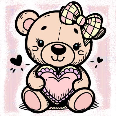 teddy bear hugging a heart