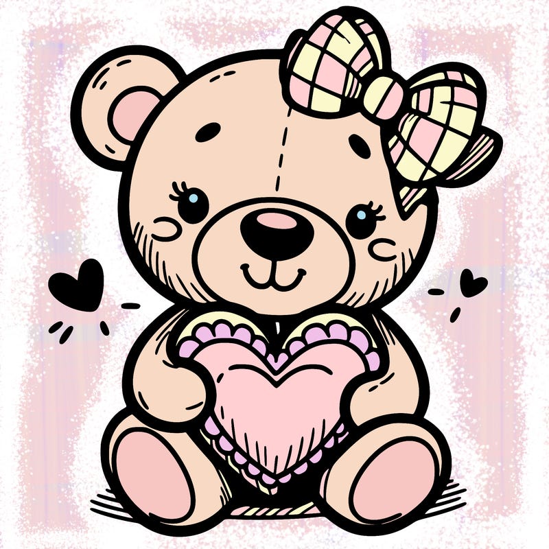teddy bear hugging a heart