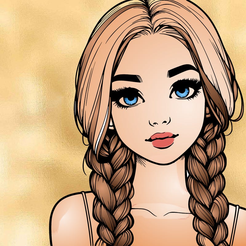 realistic girl with braids