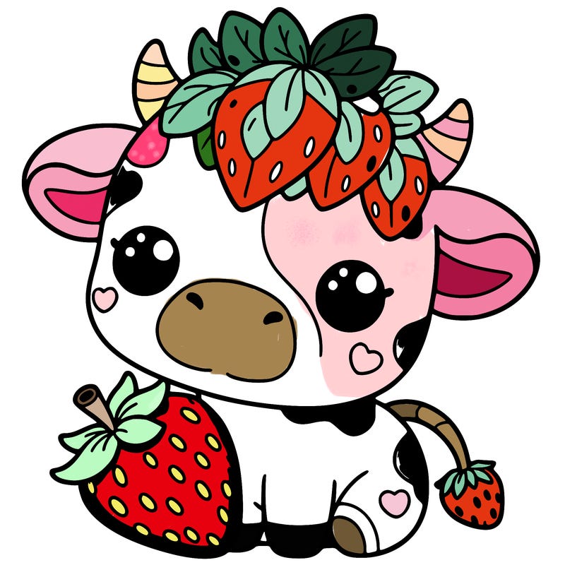 cute strawberry cow