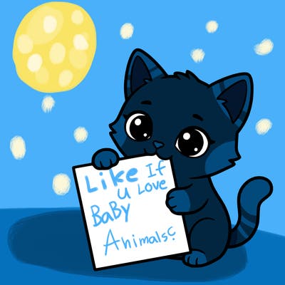 a small cat with a blank sheet of paper in its hand. the cat is sooooooo cute!