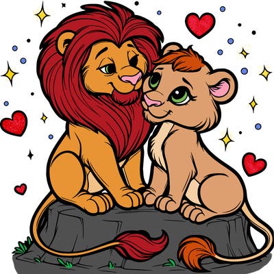 lion and lioness inlove