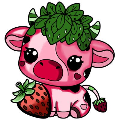 cute strawberry cow