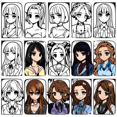 girls that look diffrent anime