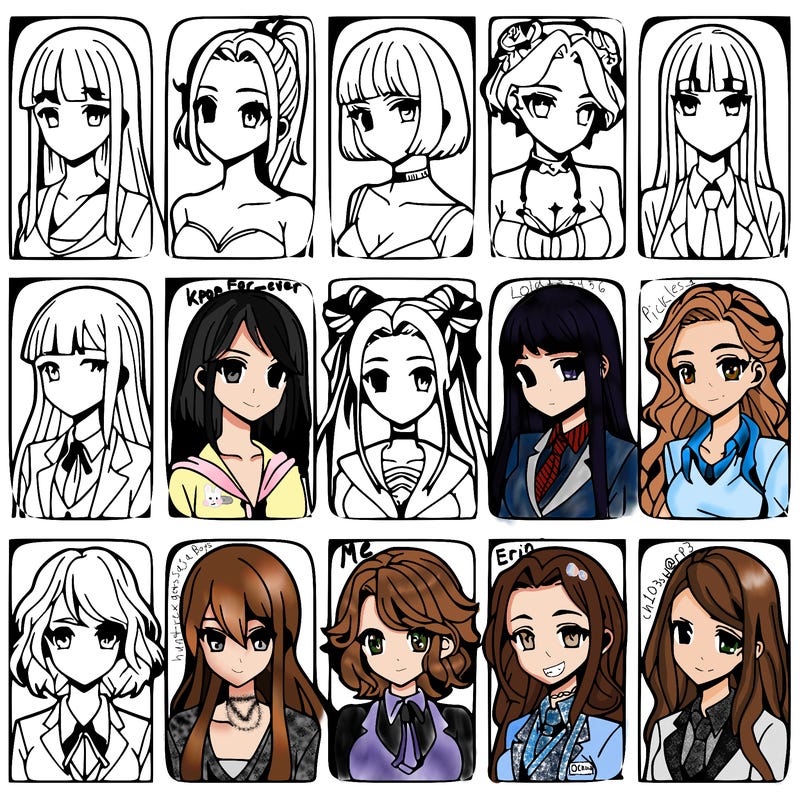 girls that look diffrent anime