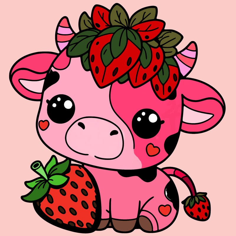 cute strawberry cow