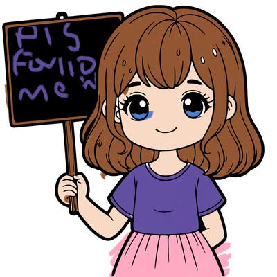 girl holding a sign