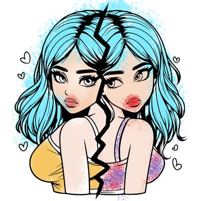 realistic girl split