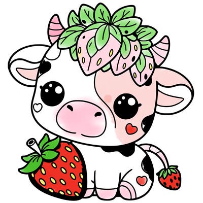 cute strawberry cow