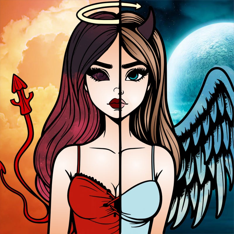 devil vs angel realistic girl