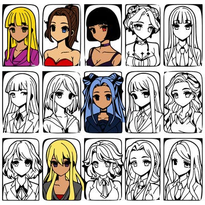 girls that look diffrent anime