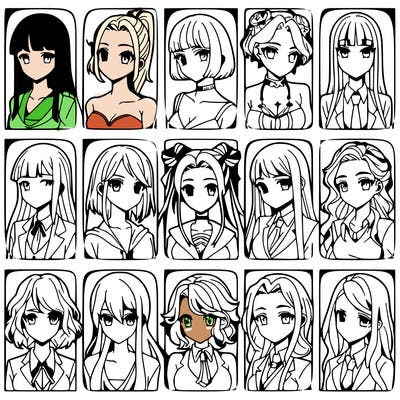 girls that look diffrent anime