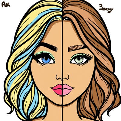 realistic girl split half