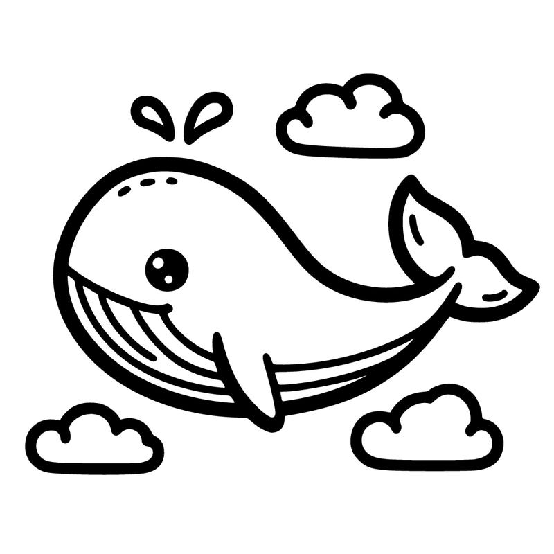 illustration of a simple whale for children