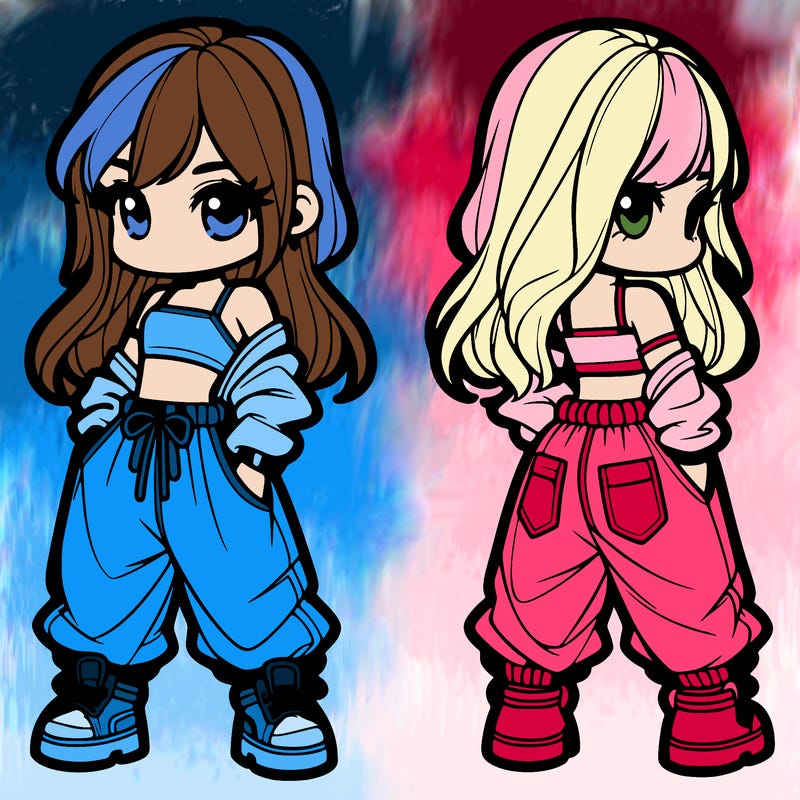 girl in crop top and baggy pants