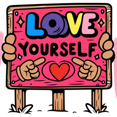 a sign where it is written: love yourself