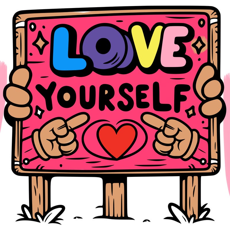 a sign where it is written: love yourself
