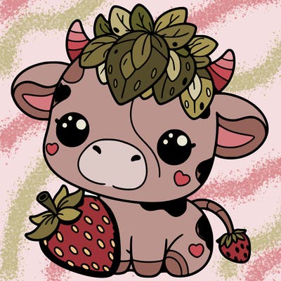 cute strawberry cow