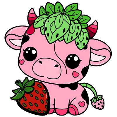 cute strawberry cow