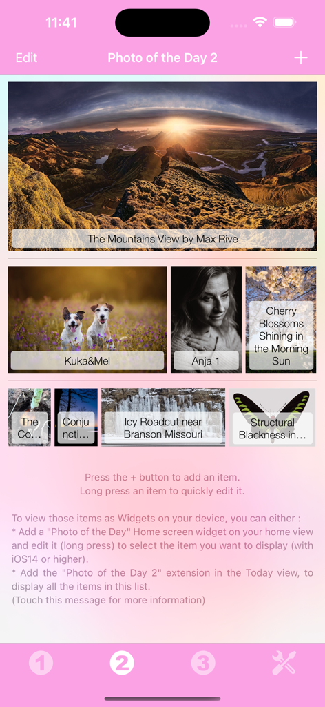 Photo Of The Day Widget - Captura de pantalla de la aplicación Widget Foto del Día que muestra una selección de fotos de alta calidad para la personalización de la pantalla de inicio