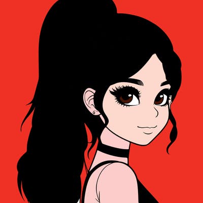 relistic girl with high ponytail
