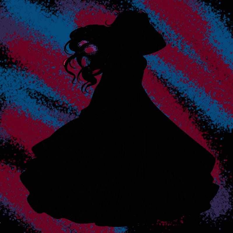 realistic woman with dress flowing in the wind