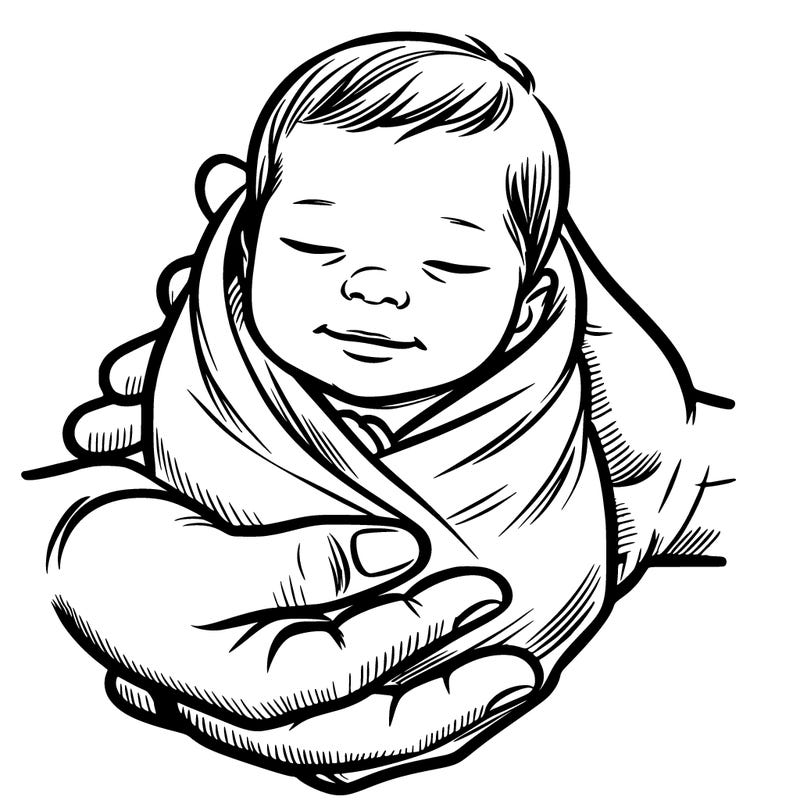 newborn baby being held