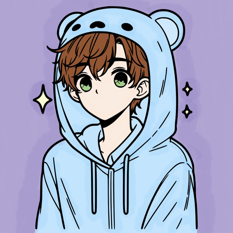 a 17 year old boy in a cute animal hoodie