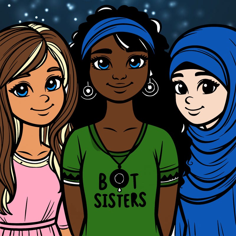 three sisters with a best sisters necklace