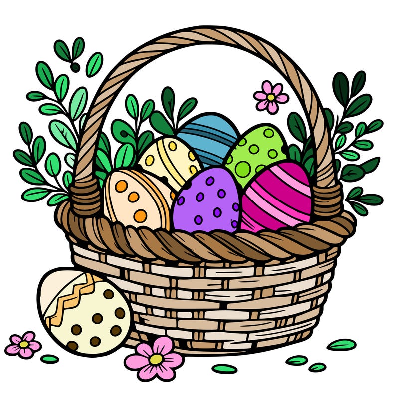 basket filled with easter eggs