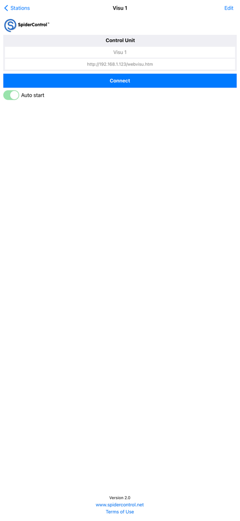 SpiderControl MicroBrowser - SpiderControl MicroBrowser interface for connecting to industrial PLC web servers