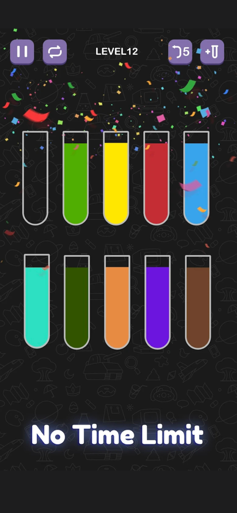 Water Sorting Color IQ Puzzle - Juego de Puzzle de Ordenar Agua Color IQ con tubos de ensayo de colores y sin límite de tiempo