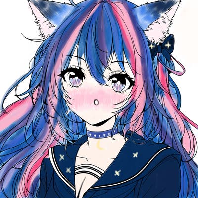 anime girl with cat ears realistic