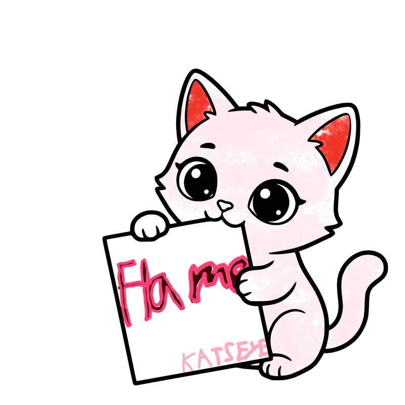 a small cat with a blank sheet of paper in its hand. the cat is sooooooo cute!