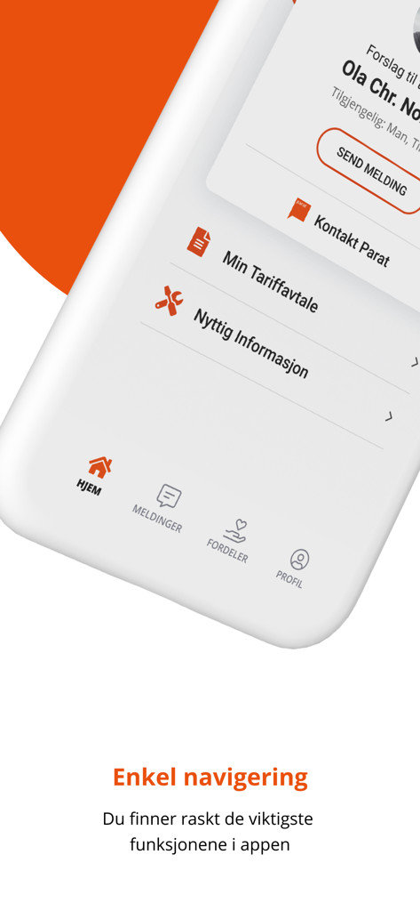 Interfaz de navegación de la aplicación Parat que muestra una navegación sencilla para servicios del sindicato y beneficios para miembros