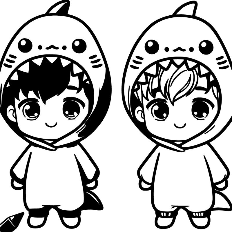 a cute boy wearing a shark onesie